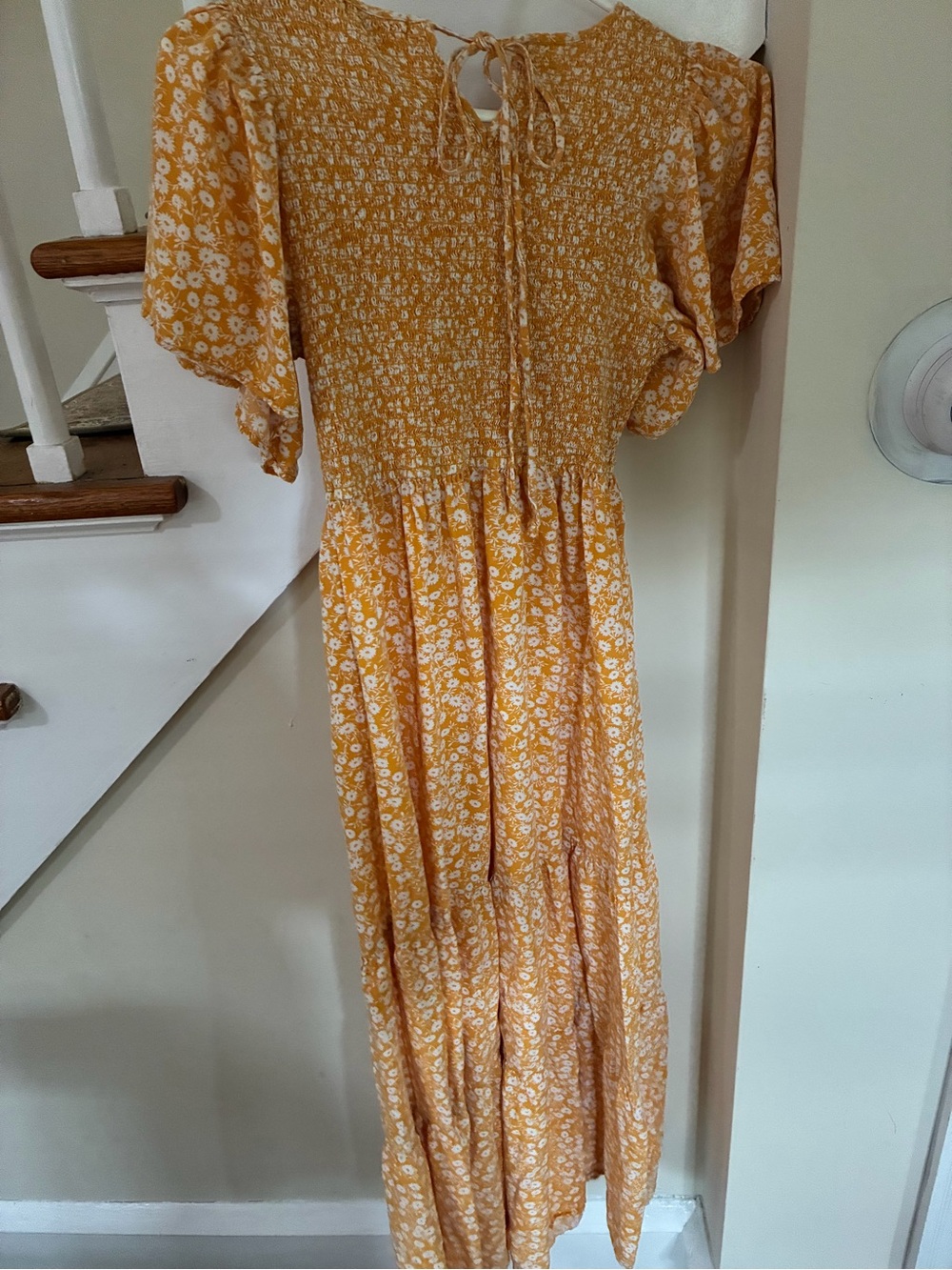 In Bloom Yellow and White Smocked Floral Dress - Picture 2 of 4